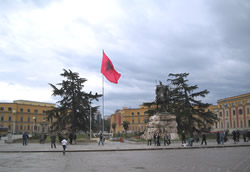Het stadscentrum van Tirana