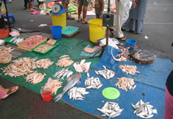 De weekend market in Kuching