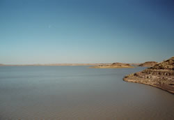 Het stuwmeer bij de Hardap Dam
